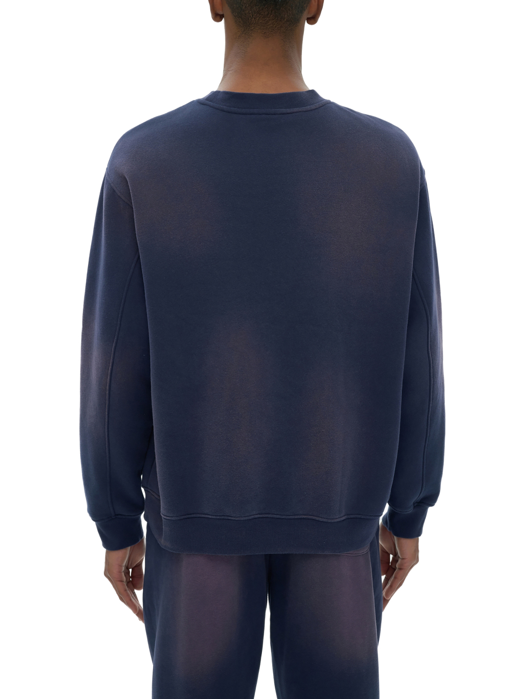 Streetwear Monkey Washed Dyed Fleece Royal Blue Pullover | Dropshipping-6